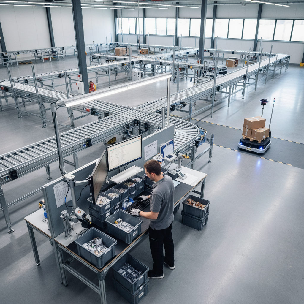 Een zij-aan-zij weergave van handmatige en geautomatiseerde material handling in een Benelux-magazijn, die de overgang n